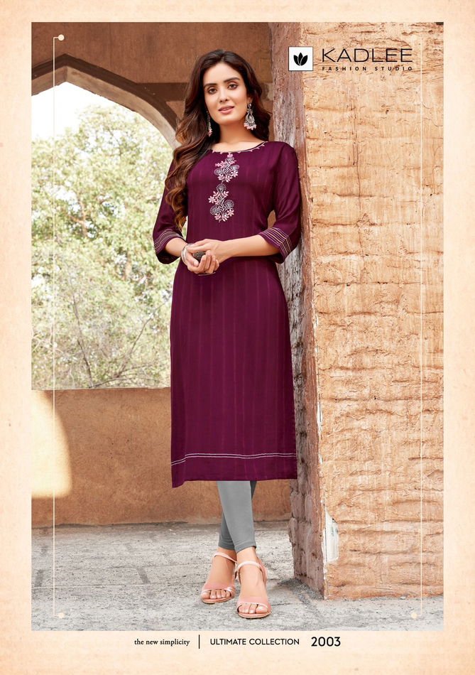 Albeli By Kadlee Rayon Weaving Designer Kurtis Wholesale Market In Surat
